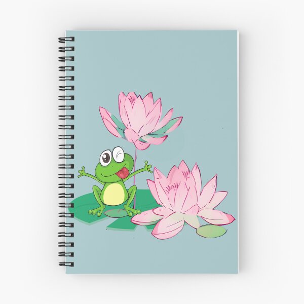 Item preview,  Lotus  Flowers And Funny Frog  In Anime Style designed and sold by CatherineDossa.