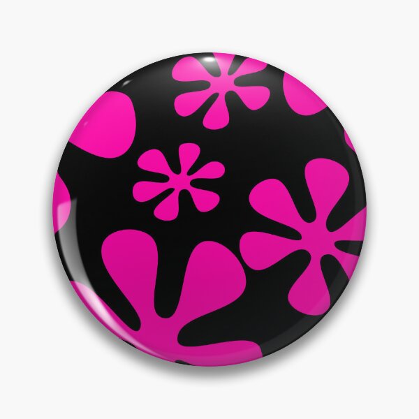 Item preview, Retro Flowers Pattern Pink Black designed and sold by theWeppen.