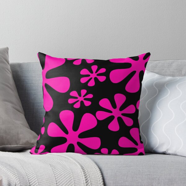 Item preview, Retro Flowers Pattern Pink Black designed and sold by theWeppen.