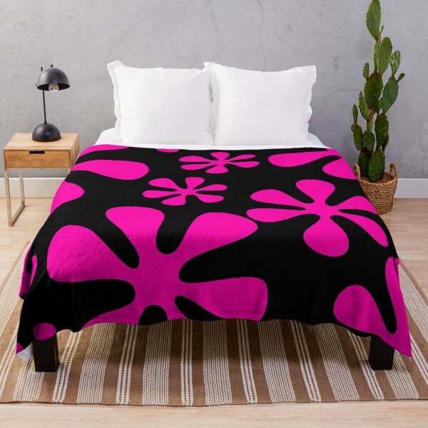 Item preview, Retro Flowers Pattern Pink Black designed and sold by theWeppen.