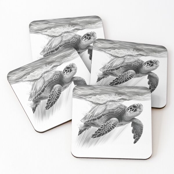 Item preview, Sea sea turtle drawing designed and sold by Pencil-Art.