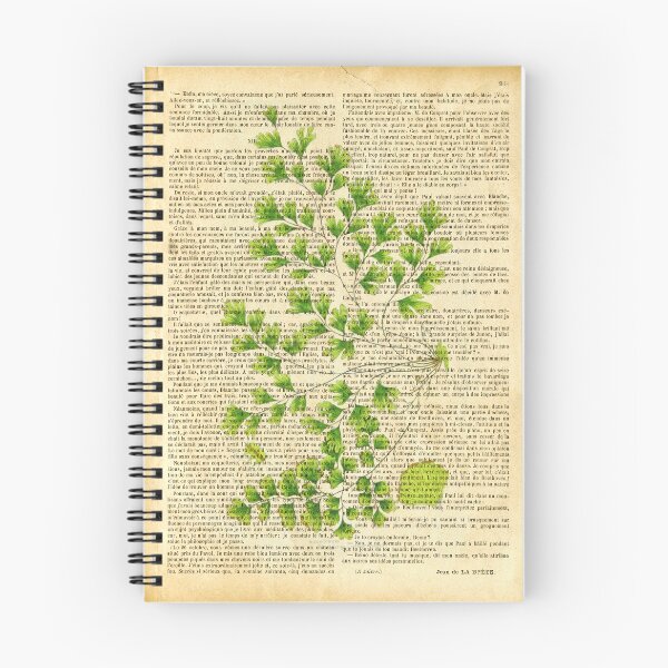 Item preview, Botanical print, on old book page - Ginkgo leaves designed and sold by Art by Lilia.