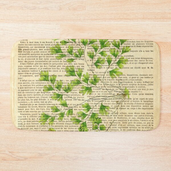 Item preview, Botanical print, on old book page - Ginkgo leaves designed and sold by Art by Lilia.