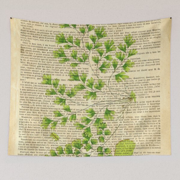 Item preview, Botanical print, on old book page - Ginkgo leaves designed and sold by Art by Lilia.