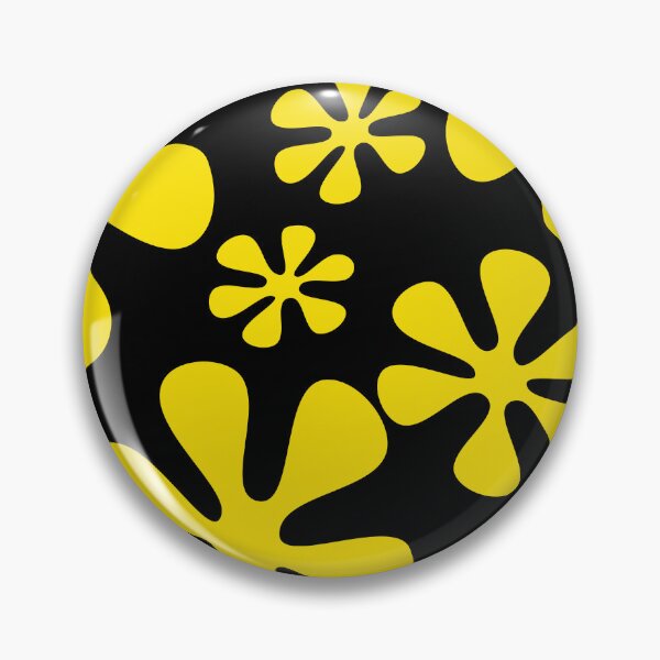 Item preview, Retro Flowers Pattern Yellow Black designed and sold by theWeppen.
