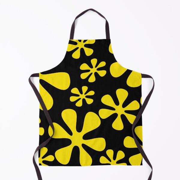 Item preview, Retro Flowers Pattern Yellow Black designed and sold by theWeppen.