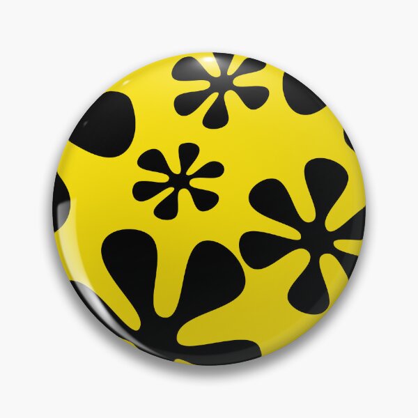 Item preview, Retro Flowers Pattern Black Yellow designed and sold by theWeppen.