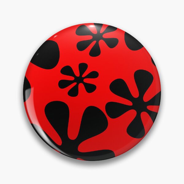 Item preview, Retro Flowers Pattern Black Red designed and sold by theWeppen.