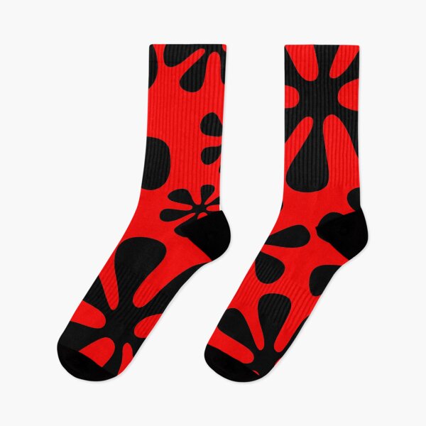 Item preview, Retro Flowers Pattern Black Red designed and sold by theWeppen.