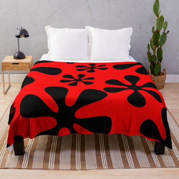 Item preview, Retro Flowers Pattern Black Red designed and sold by theWeppen.