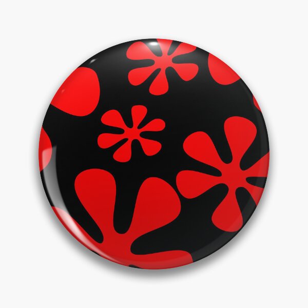 Item preview, Retro Flowers Pattern Red Black designed and sold by theWeppen.