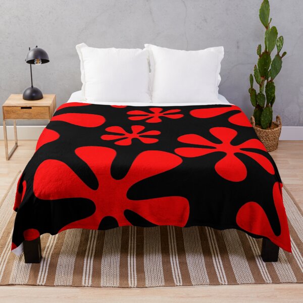 Item preview, Retro Flowers Pattern Red Black designed and sold by theWeppen.