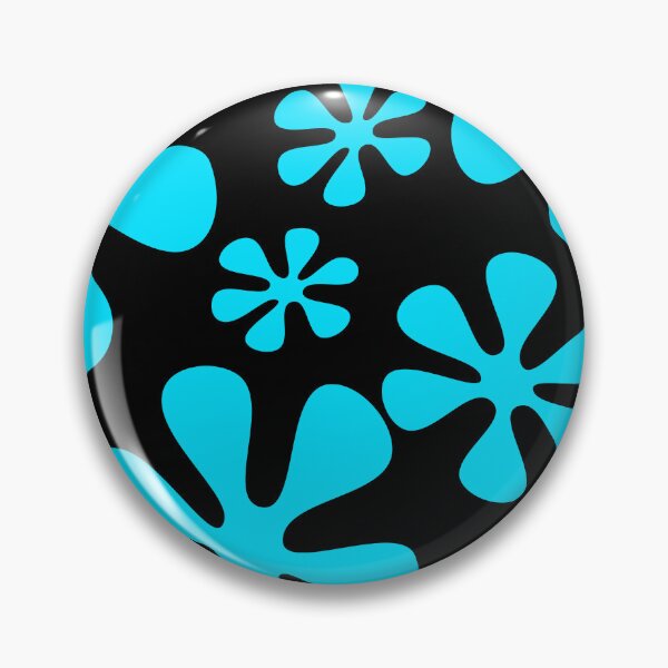 Item preview, Retro Flowers Pattern Turquoise Black designed and sold by theWeppen.