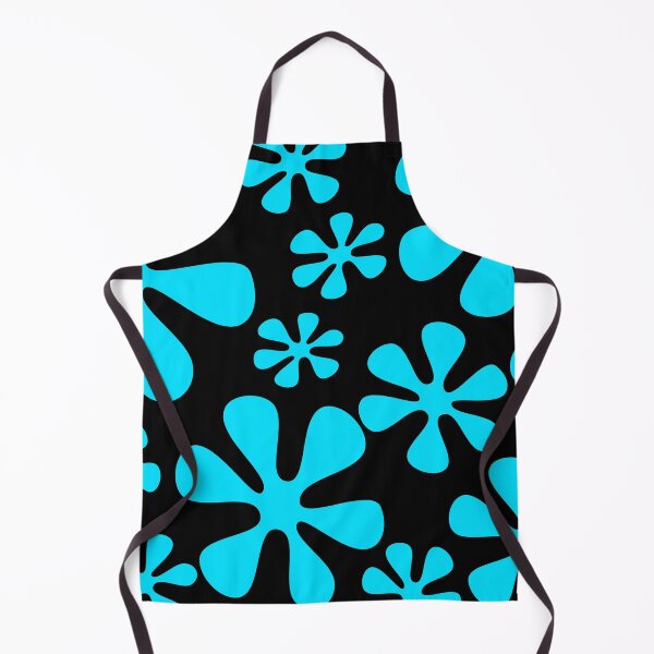 Item preview, Retro Flowers Pattern Turquoise Black designed and sold by theWeppen.