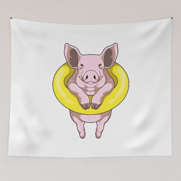Item preview, Pig Swimming Lifebuoy designed and sold by Snabdesign84.