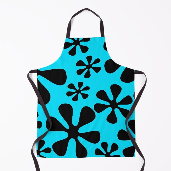 Item preview, Retro Flowers Pattern Black Turquoise designed and sold by theWeppen.