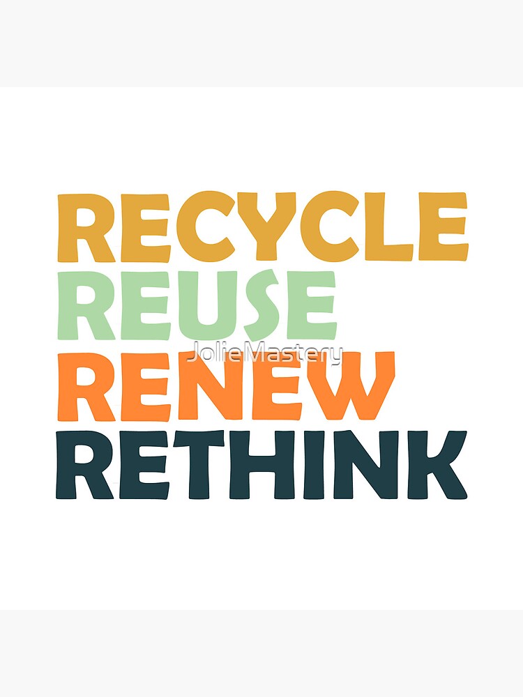 Reduce, Reuse, Recycle, Renew and Redesign: Rethink Plastics awareness