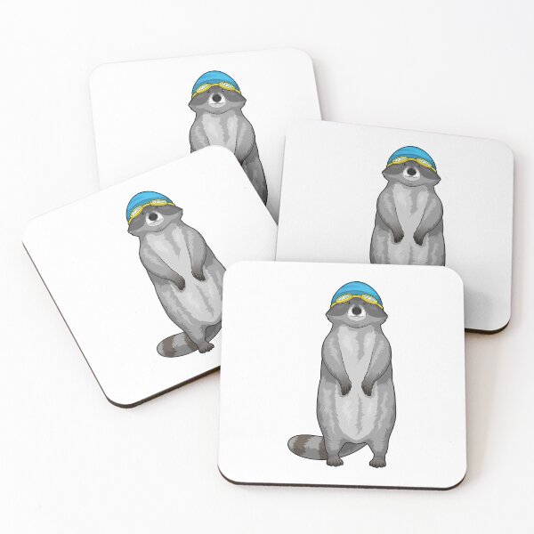 Item preview, Racoon Swimming Swimming cap designed and sold by Snabdesign84.