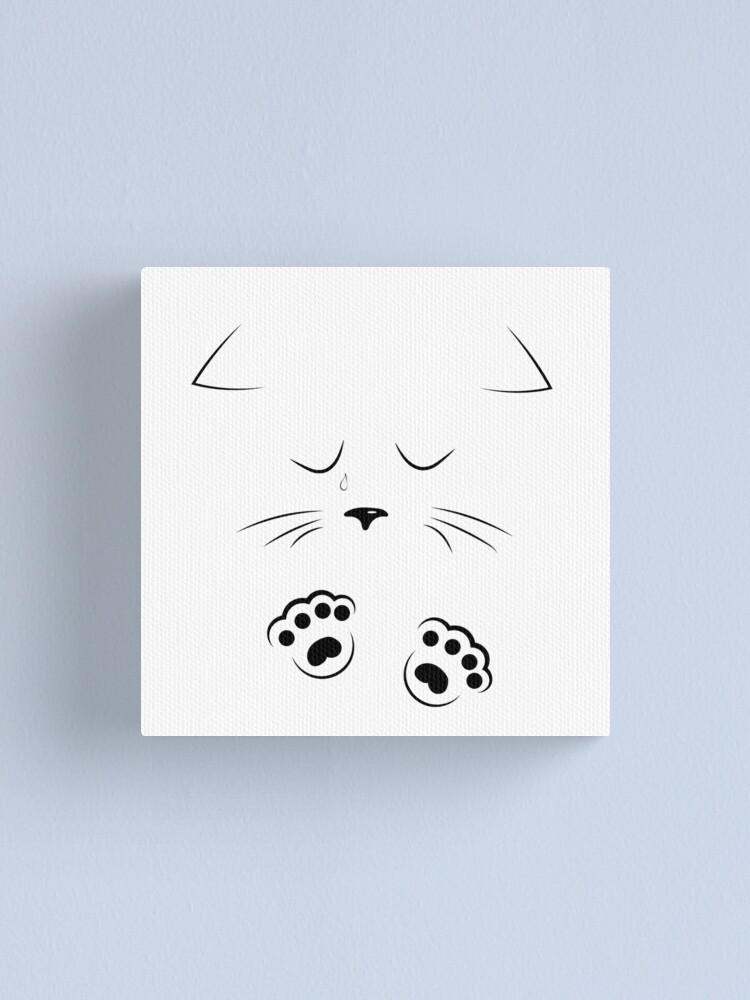 Seneste nyt have Forkæle outline drawing sad cat face with paws" Canvas Print by Alexx60 | Redbubble