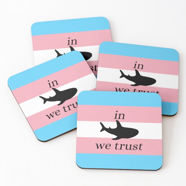 Item preview, In BLÅHAJ We Trust / Transgender Pride Flag designed and sold by MaddieMade.