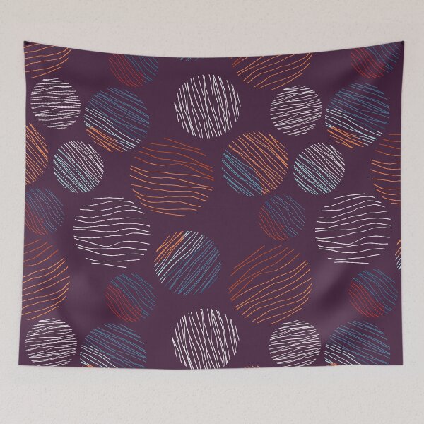 Item preview, Line Circles | Dark Plum | Pattern designed and sold by Menega  Sabidussi.