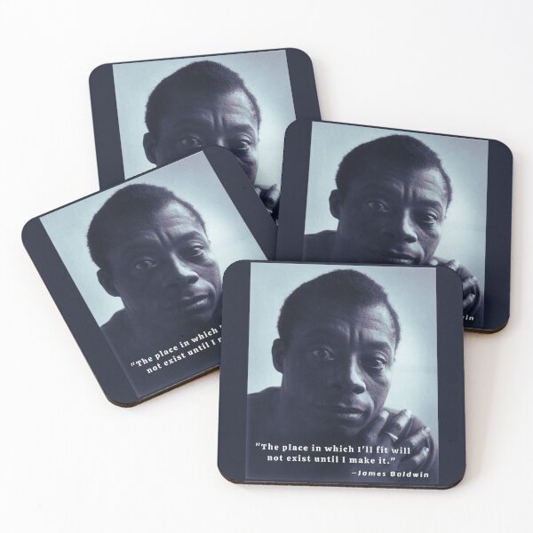 Item preview, James Baldwin portrait and quote: The place in which I'll fit will not exist until I make it designed and sold by artbleed.