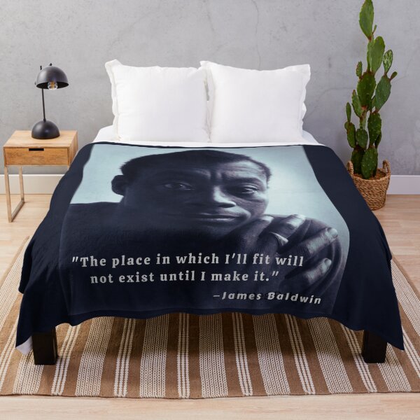 Item preview, James Baldwin portrait and quote: The place in which I'll fit will not exist until I make it designed and sold by artbleed.