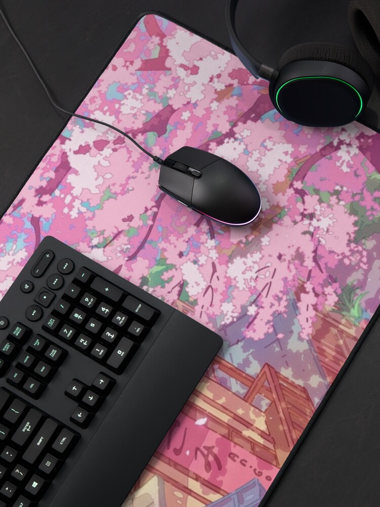 Thumbnail 4 of 5, Mouse Pad, The cute cats, rooftops, and pink cherry blossom  designed and sold by AnGoArt.
