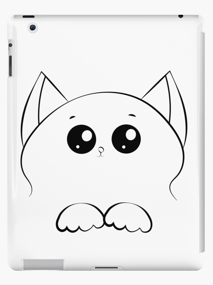 Drawing Cat Face With Paws Ipad Caseskin By Alexx60