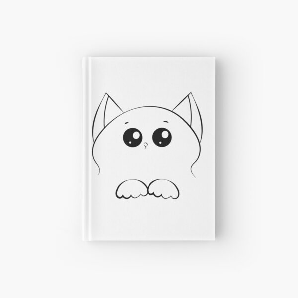 Carnet Cartonne Contour Noir Dessin Visage De Chat Avec Des Pattes Par Alexx60 Redbubble