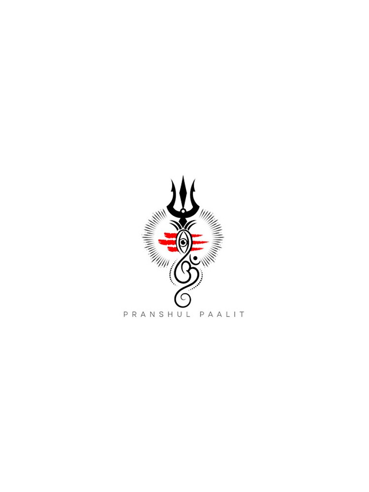 Shiva logo graphic trendy trident design. • wall stickers worship, vector,  unique | myloview.com