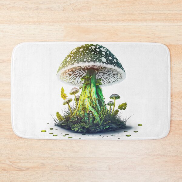 Item preview, Bright green mushrooms garden designed and sold by ThatFeeling.