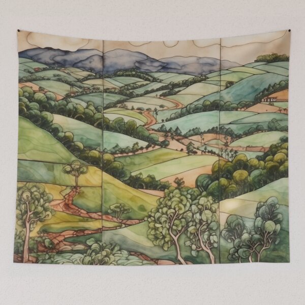 Item preview, African Pattern Art Deco Tile, Hills of Rwanda designed and sold by Nile-Mosaic-Co.
