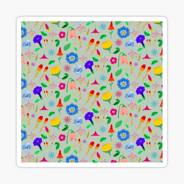 Vista previa del artículo con la obra «Flores primaverales multicolores», diseñado y vendido por DusDatDesign.