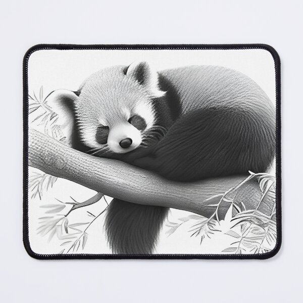 Item preview, Black and white Red Panda pencil drawing designed and sold by Pencil-Art.