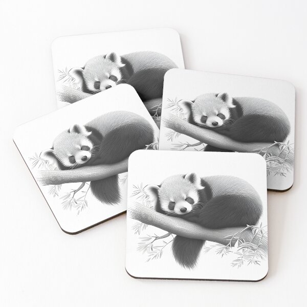 Item preview, Black and white Red Panda pencil drawing designed and sold by Pencil-Art.