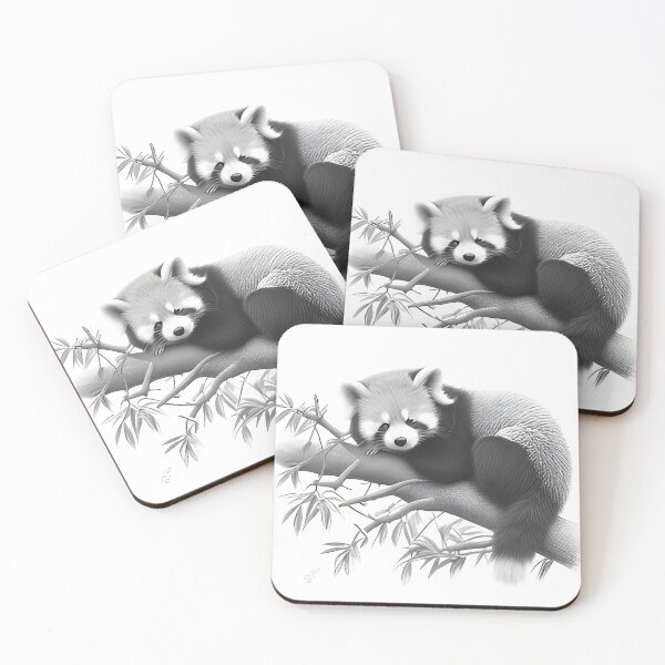 Item preview, Black and white Red Panda pencil drawing designed and sold by Pencil-Art.