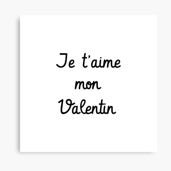 Je t'aime mon Valentin Canvas Print
