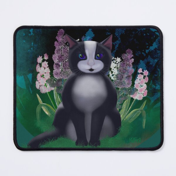 Item preview, Black & White Cat enjoying their favourite patch in the garden  designed and sold by KateVanFloofno1.