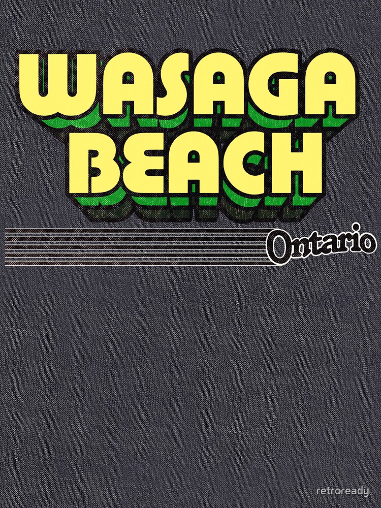 "Wasaga Beach, Ontario Retro Stripes" Tshirt by retroready Redbubble