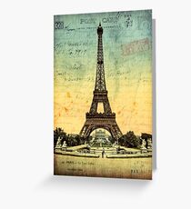 Paris Vintage Eiffel Tower Greeting Card