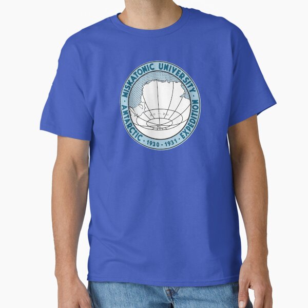 Vista previa del artículo con la obra «Logotipo de la expedición antártica de la Universidad de Miskatonic», diseñado y vendido por HPLHS.