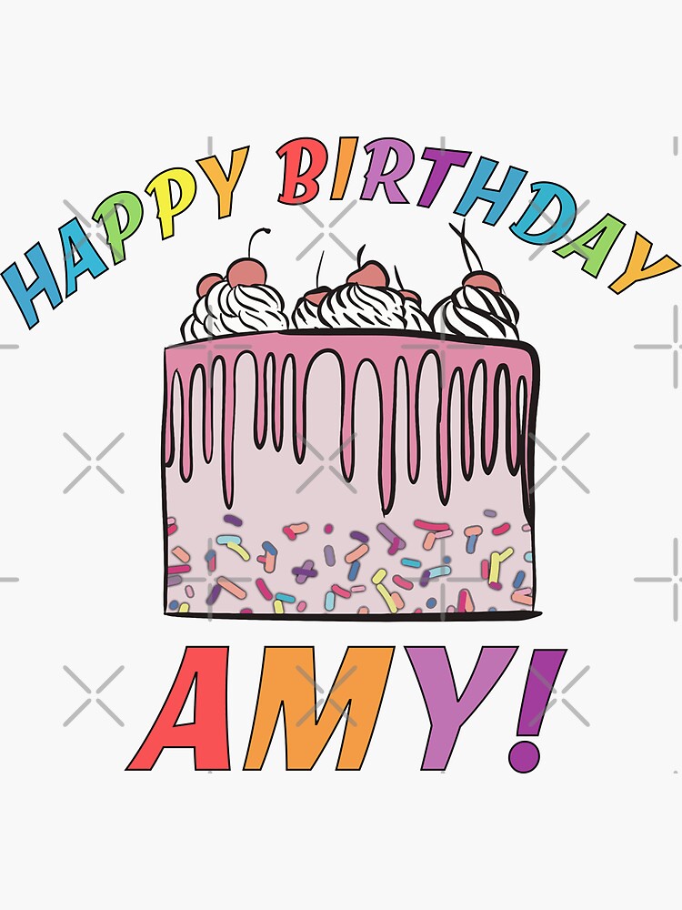 Customizable Pink Birthday Cake with Sprinkles and Cherries Sticker for  Sale by Lubellebubble20