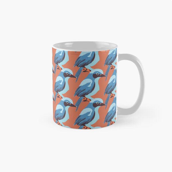 Item preview, Abstract Blue Jay Pattern on Burnt Orange Background designed and sold by Aaron2610.