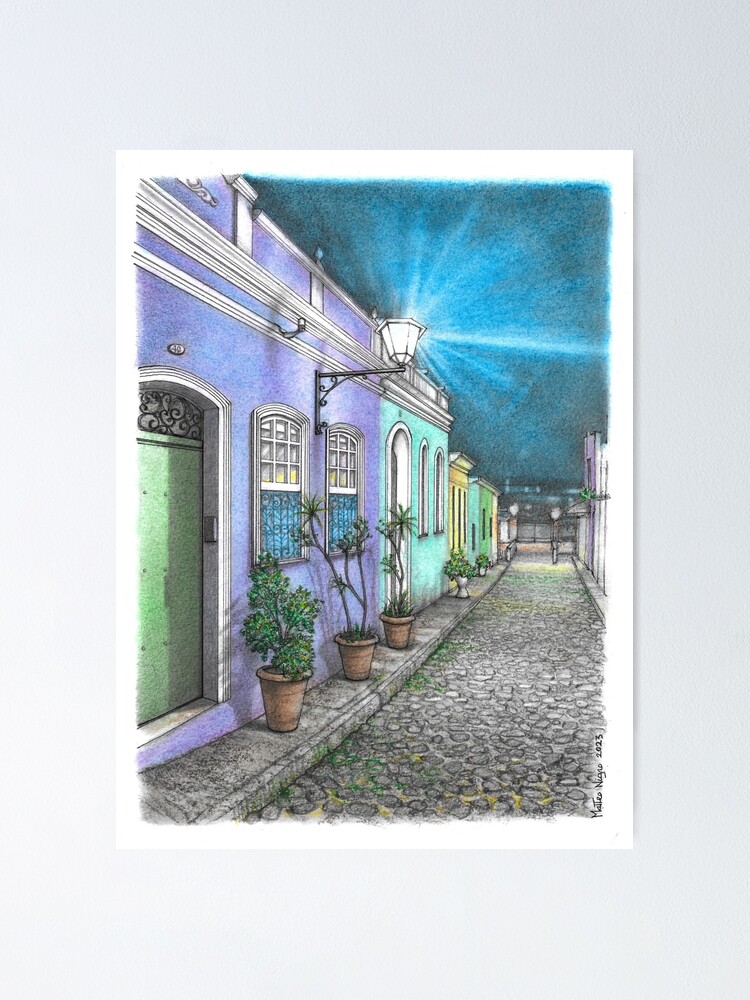 Thumbnail 2 of 3, Poster, Pelourinho, Salvador da Bahia (Brasil) designed and sold by matteo-sketcher.