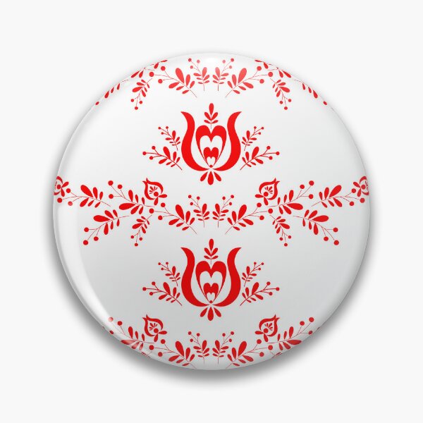 Item preview, Kalocsai folk art red flower pattern designed and sold by Kormix.