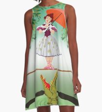 Cute halloween The crocodile girl Deadly circus A-Line Dress