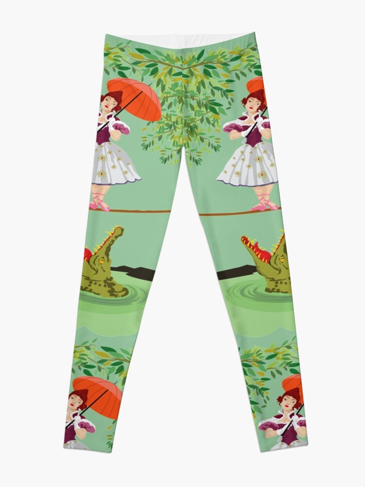 Alternate view of Cute halloween The crocodile girl Deadly circus Leggings