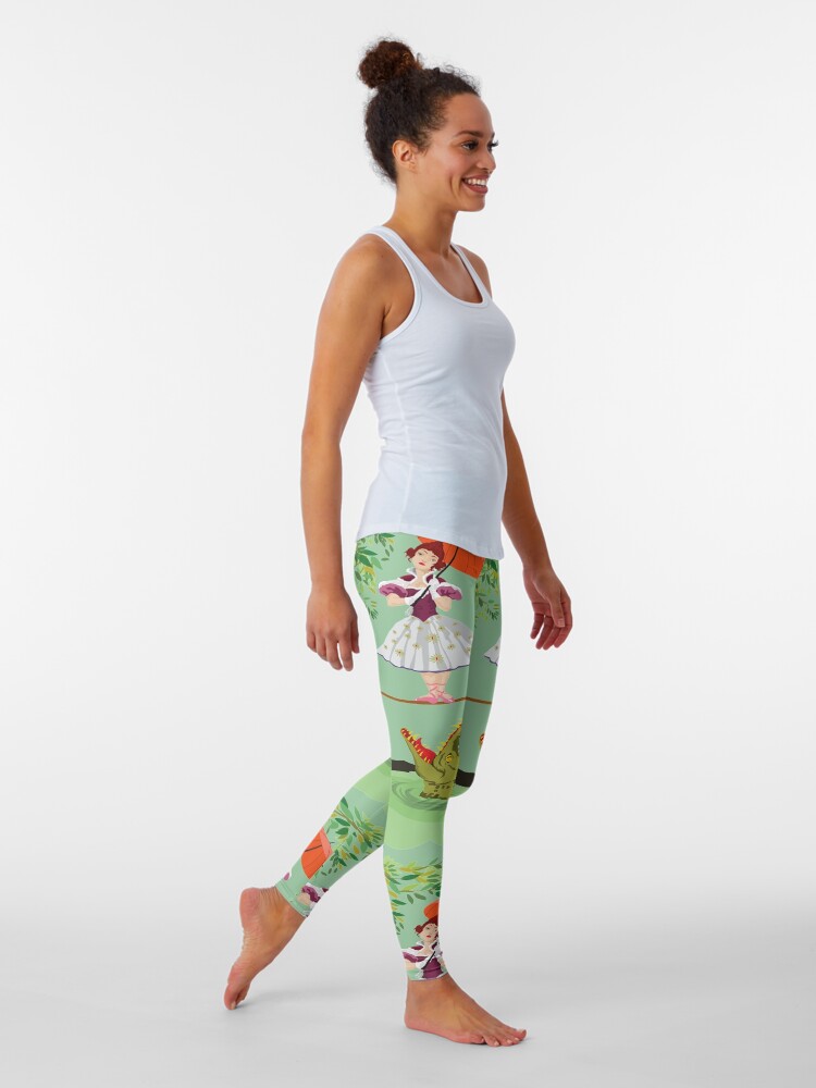 Alternate view of Cute halloween The crocodile girl Deadly circus Leggings