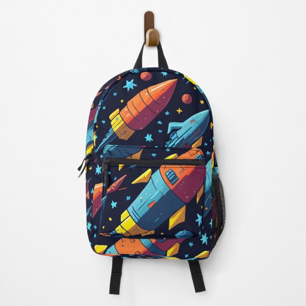 Item preview, Retro Rockets Pattern, Vintage Space Travel on Navy Blue designed and sold by Itaya Art.
